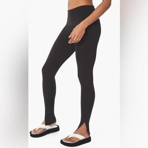 WeWoreWhat Activewear Fold Over Slit Legging Cotton Jersey Solid Black Small NWT